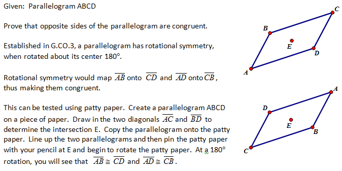 High School Geometry Common Core G Co C 11 Proof