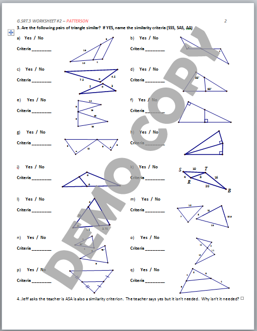 Triangle Congruence Worksheet 2 Answers  congruent triangles practice and proofs geometry math 