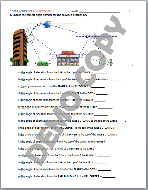 High School Geometry Common Core G.SRT.C.8 - Trigonomettry Problems