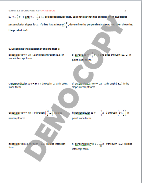 G Gpe B 5 Worksheet 3 Answer Key