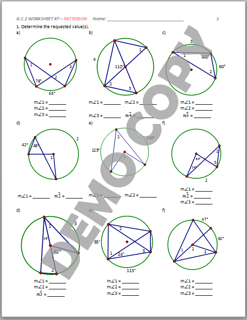 Equations Of Circles Worksheet